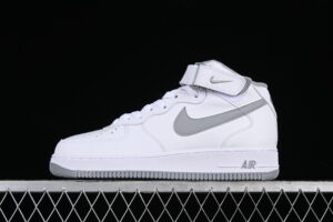 Nike Air Force 1'07 Mid White Grey Air Force 1 Mid Top Casual Skate Shoes DV0806-100