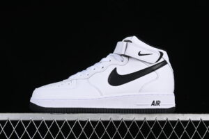 Nike Air Force 1'07 Mid White Black Air Force 1 Mid Top Casual Skate Shoes DV0806-101