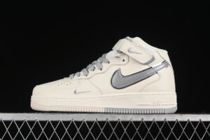 Nike Air Force 1'07 Mid Cream Grey Star Pattern Air Force 1 Mid Top Casual Skate Shoes Glitter XL0236-232