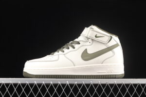 Nike Air Force 1'07 Mid Cream White Green Star Pattern Air Force 1 Mid Top Casual Skate Shoes Glitter RD6698-123