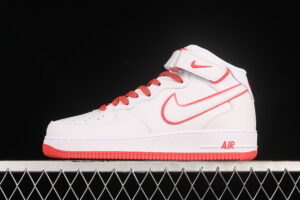 Nike Air Force 1'07 Mid Cream White Red Star Pattern Mid Top Air Force 1 Casual Skate Shoes Glitter WP5623-832