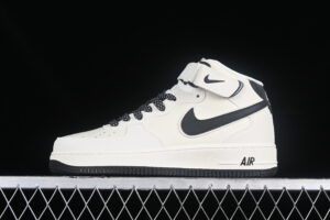 Nike Air Force 1'07 Mid Cream Black Star Pattern Air Force 1 Mid Top Casual Skate Shoes Glitter SH0235-511