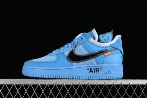 Off White x Nike Air Force 1 Low OW Collaboration Blue Air Force 1 Low Top Casual Skate Shoes AO4606-400