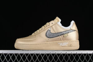 Off-White x Nike Air Force 1'07 Low "Metal Gold" OW Air Force 1 Classic Low Top Casual Sports Skate Shoes DX1419-900
