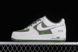 Supreme x Nike Air Force 1'07 Low Grey Green Suede Collaboration Air Force 1 Low Top Casual Skate Shoes ME2392-106