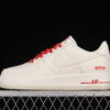 Supreme x Nike Air Force 1'07 Low Cream White Red Collaboration Air Force 1 Low Top Casual Skate Shoes SU0220-001
