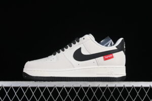 Supreme x Nike Air Force 1'07 Low Cream Black Air Force 1 Low Top Casual Skate Shoes HD1968-009