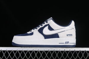 Supreme x Nike Air Force 1'07 Low Collaboration Grey Blue Suede Air Force 1 Low Top Casual Skate Shoes ME2392-103