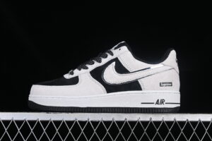 Supreme x Nike Air Force 1'07 Low Collaboration Grey Black Suede Air Force 1 Low Top Casual Skate Shoes ME2392-105