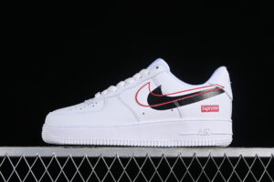 Supreme x Nike Air Force 1'07 Low Collaboration Air Force 1 Low Top Casual Skate Shoes CU9225-100