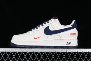 Supreme x Nike Air Force 1'07 Low Collaboration Cream White Blue Air Force 1 Low Top Casual Skate Shoes HD9888-003