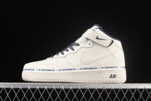 Uninterrupted x Nike Air Force 1'07 Mid "More Than" Cream Blue Air Force 1 Mid Top Casual Sports Skate Shoes Graffiti NU8802-303
