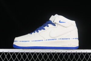 Uninterrupted x Nike Air Forece 1'07 Mid "More Than" Cream Blue Air Force 1 Mid Top Star Pattern 3M Casual Skate Shoes Graffiti Glitter NU3060-686